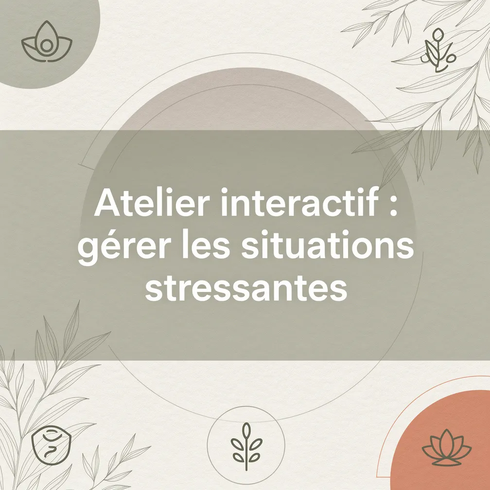 Atelier interactif : gérer les situations stressantes