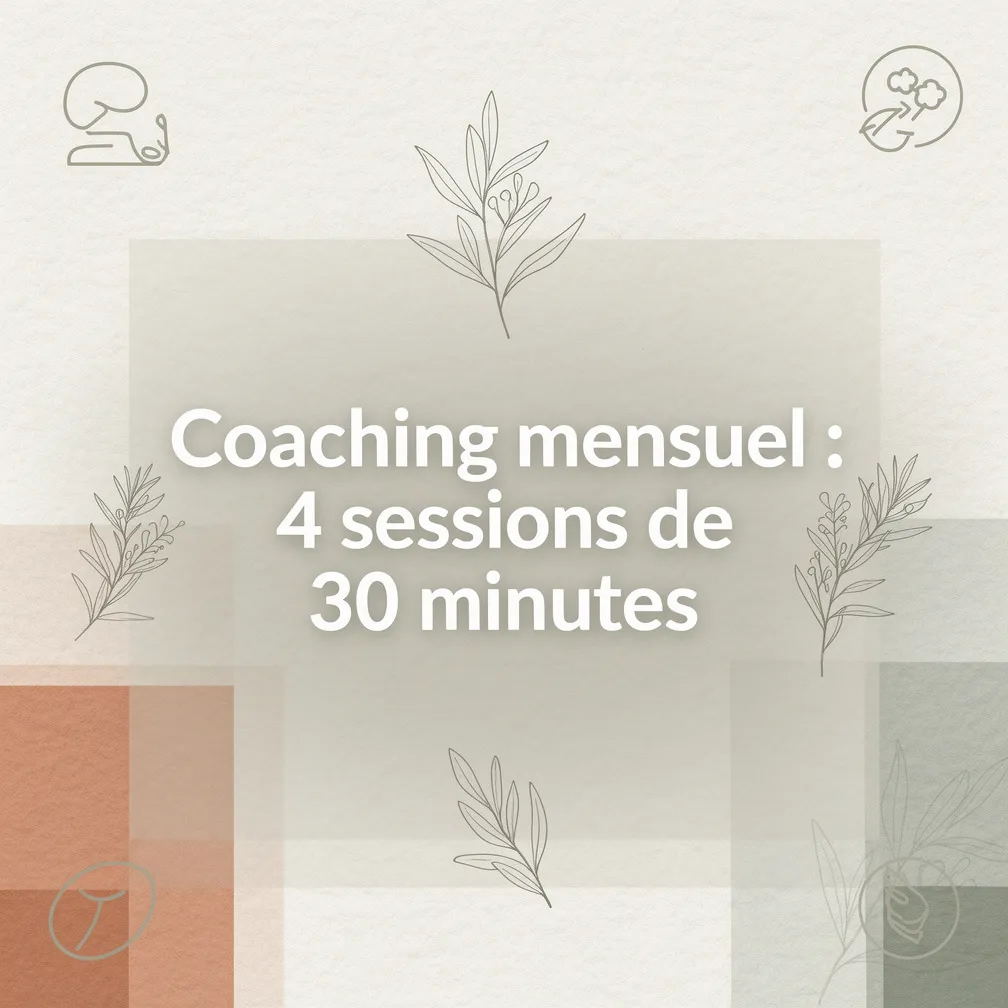 Coaching mensuel : 4 sessions de 30 minutes